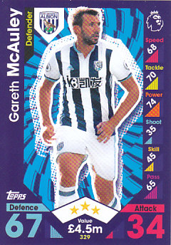 Gareth McAuley West Bromwich Albion 2016/17 Topps Match Attax #329